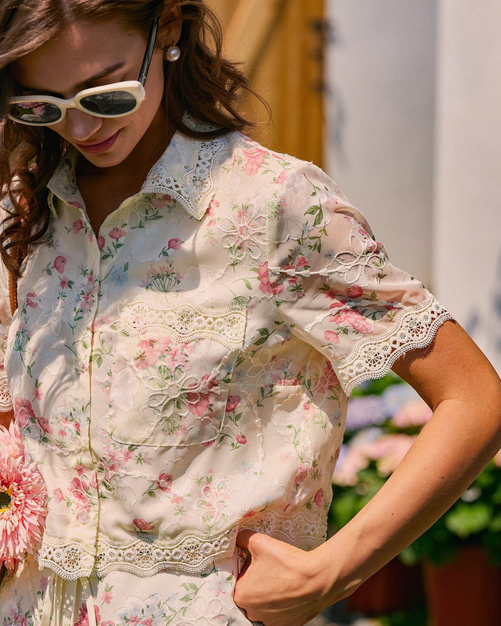 Morgan and Brooke | Floral Lace Blouse for Women