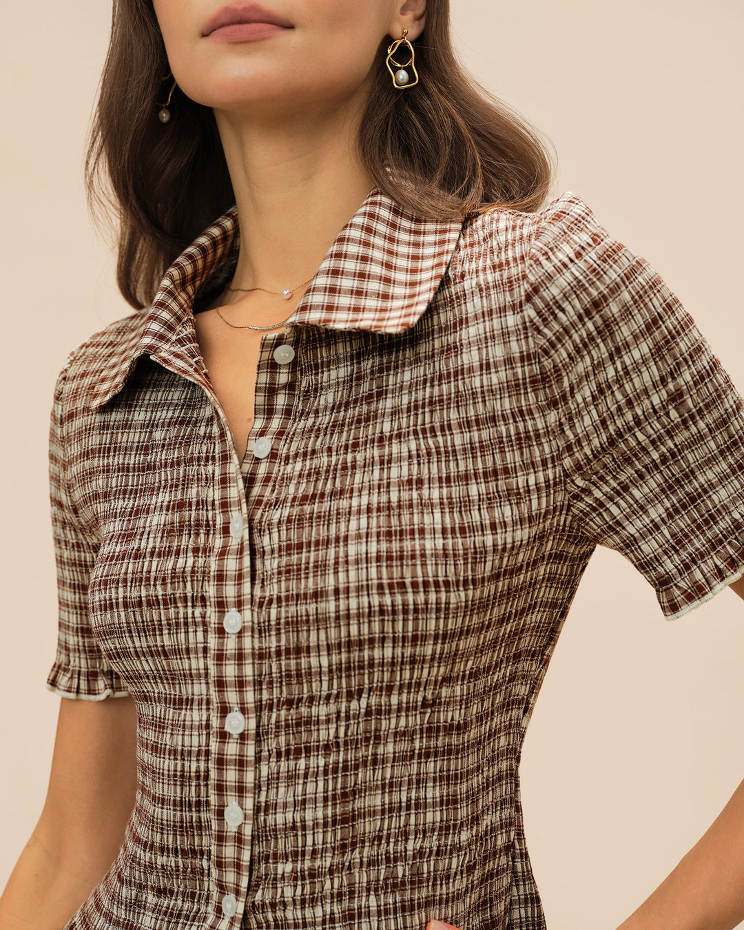 Morgan and Brooke | Brown Plaid Blouse
