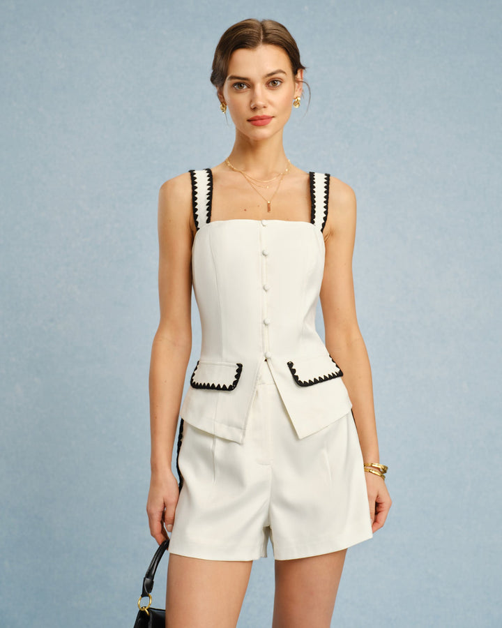 Morgan and Brooke | Beige Square Neck Cami Top