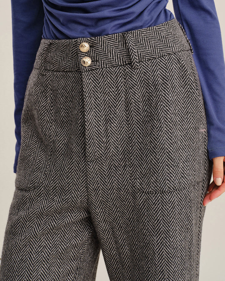 Morgan and Brooke | Grey Tweed Straight Fit Pants