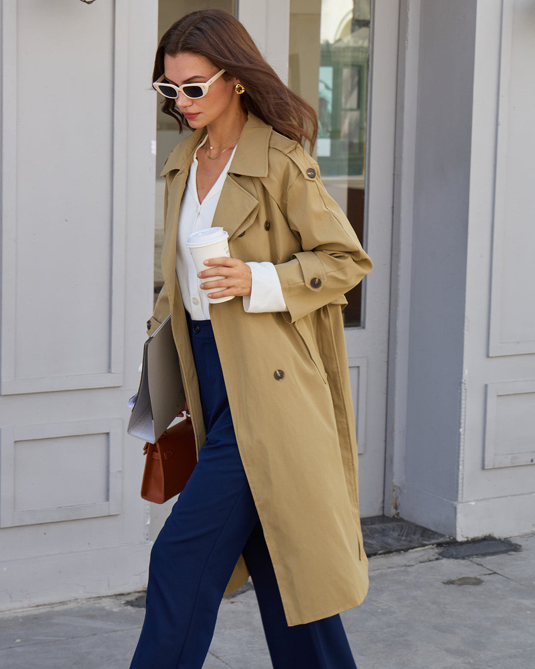 Morgan and Brooke | Navy Flared Casual Pants for Women