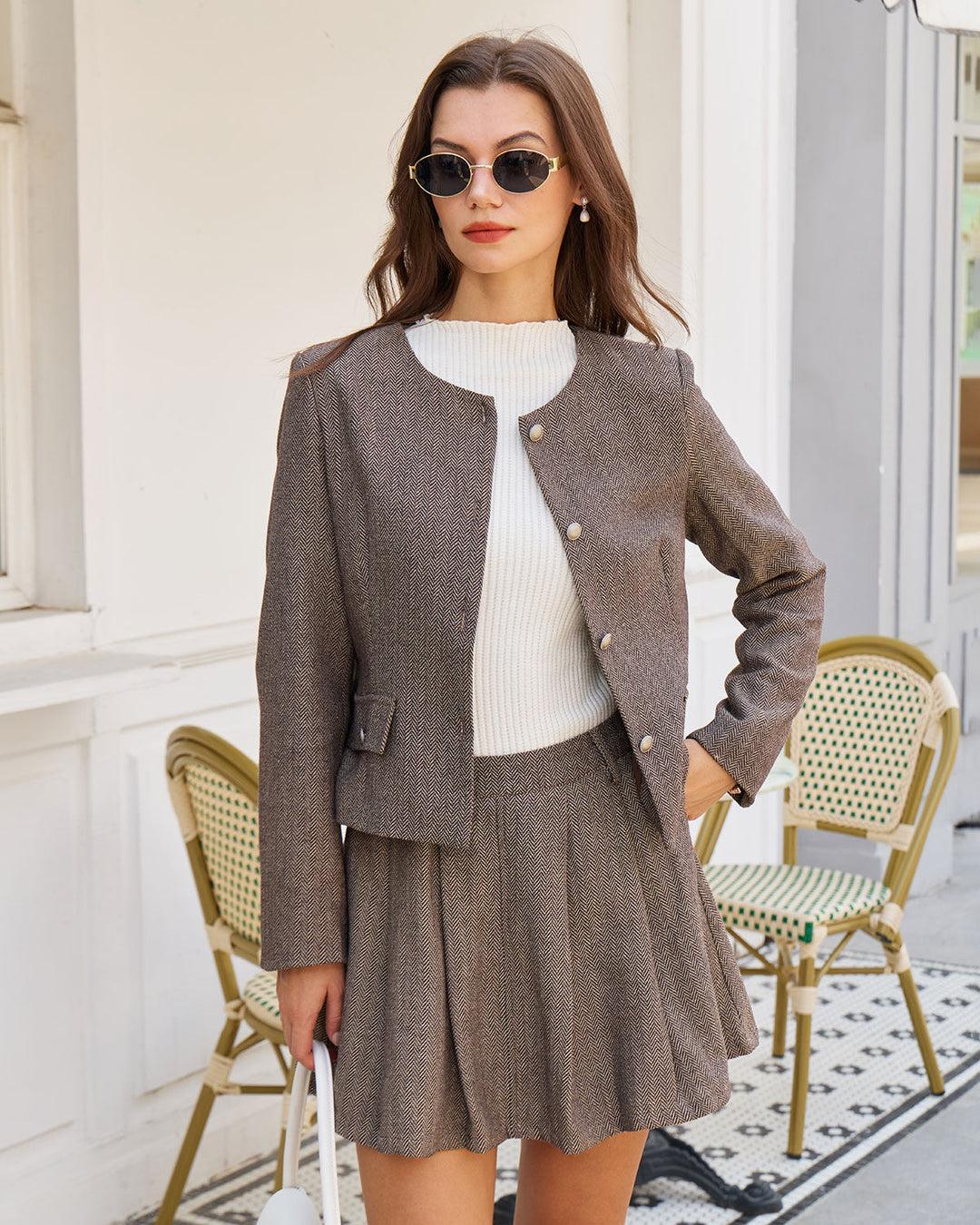 Morgan and Brooke | Brown Button Pocket Jacket
