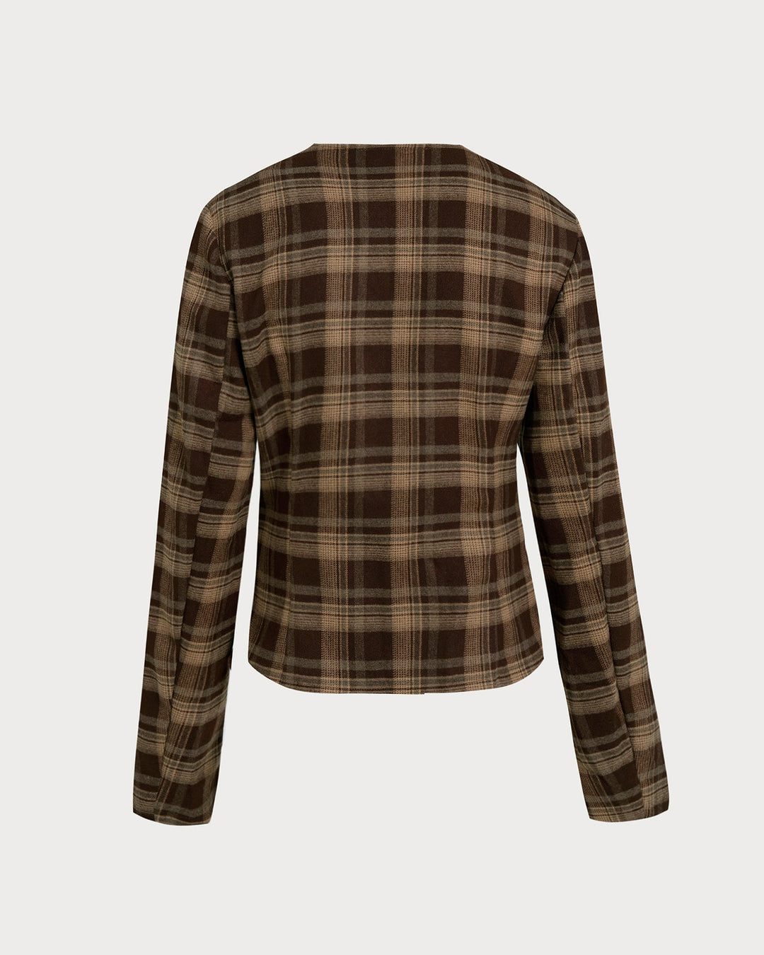 Morgan and Brooke | Brown Plaid Single Breasted Jacket