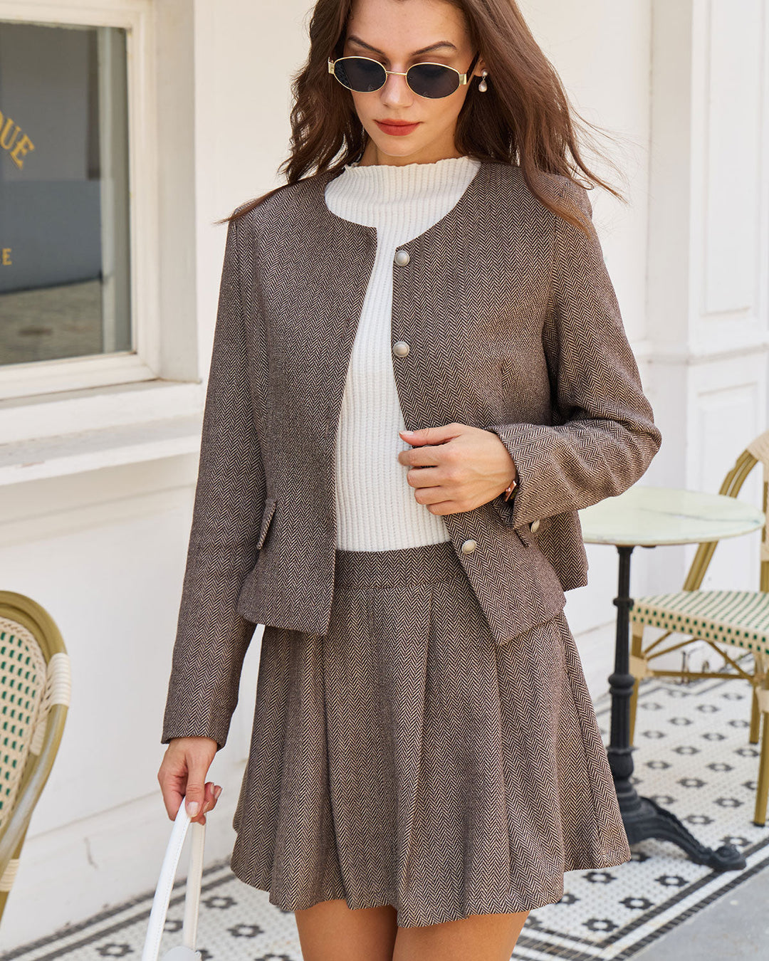 Morgan and Brooke | Brown Button Pocket Jacket