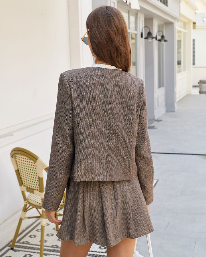 Morgan and Brooke | Brown Button Pocket Jacket