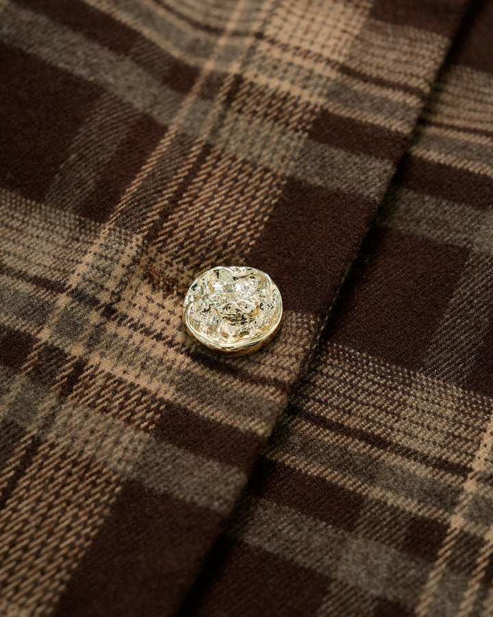 Morgan and Brooke | Brown Plaid Single Breasted Jacket