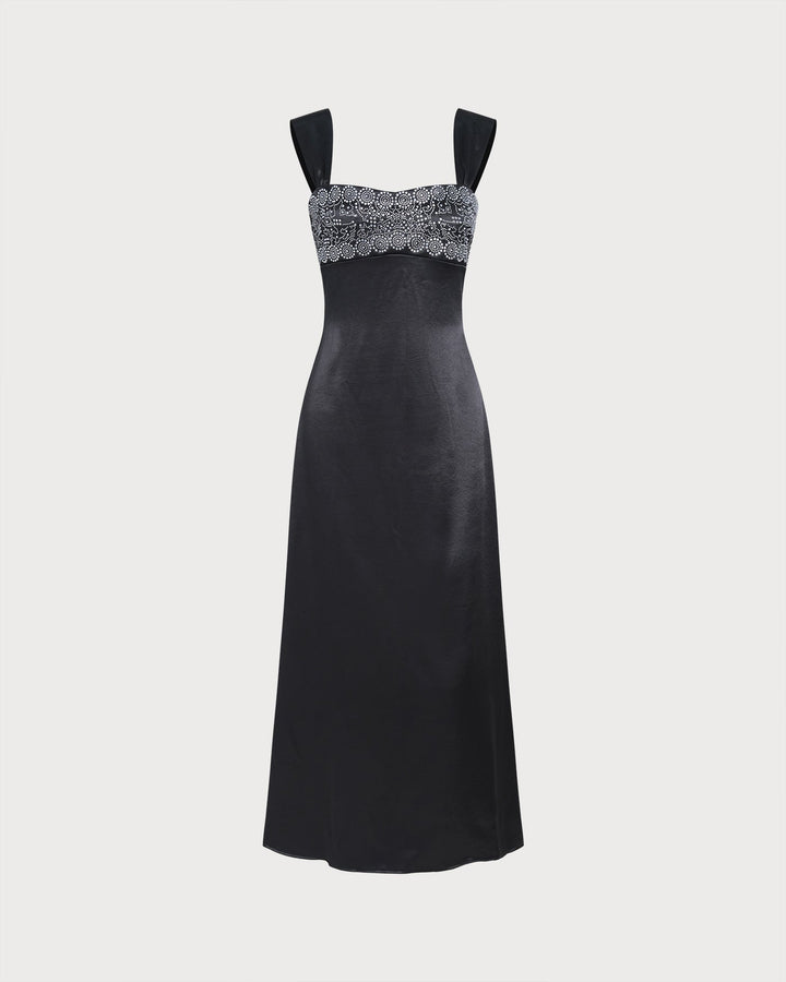 Morgan and Brooke | A-Line Slip Maxi Dress, Black