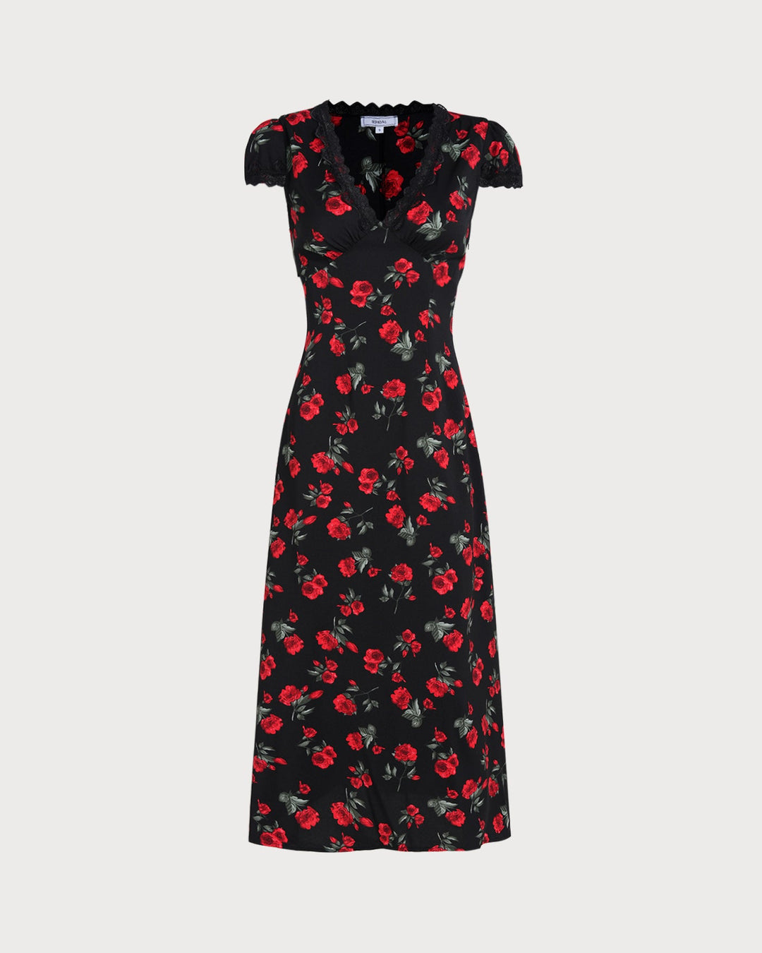 Morgan and Brooke | Floral V Neck Maxi Dress for Women in Black