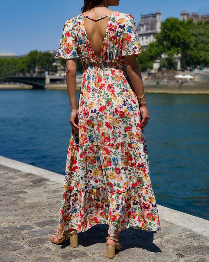 Morgan and Brooke | Floral V Neck Maxi Dress
