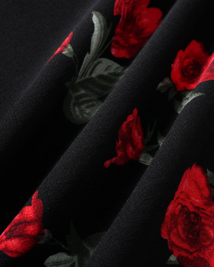 Morgan and Brooke | Floral V Neck Maxi Dress for Women in Black