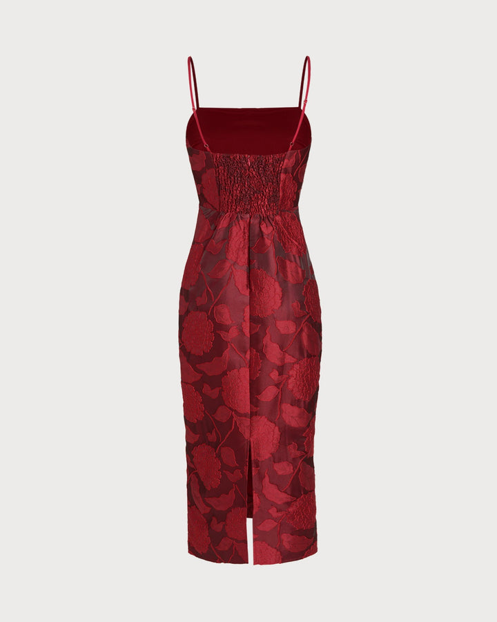 Morgan and Brooke | Jacquard Maxi Dress for Women in Red