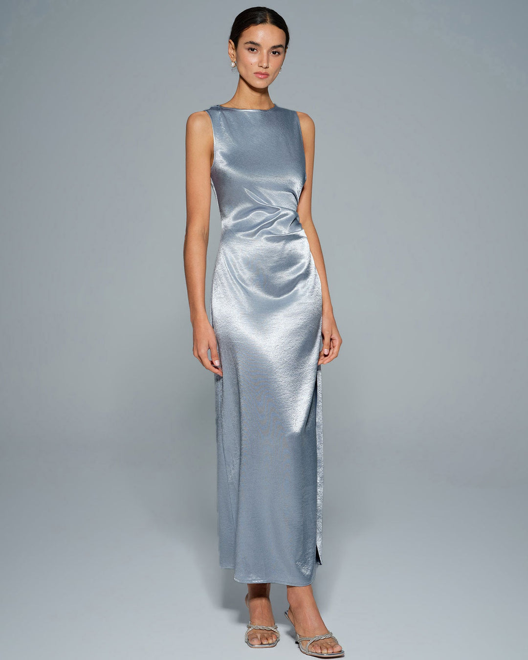 Morgan and Brooke | Light Blue Pleated Maxi Dress