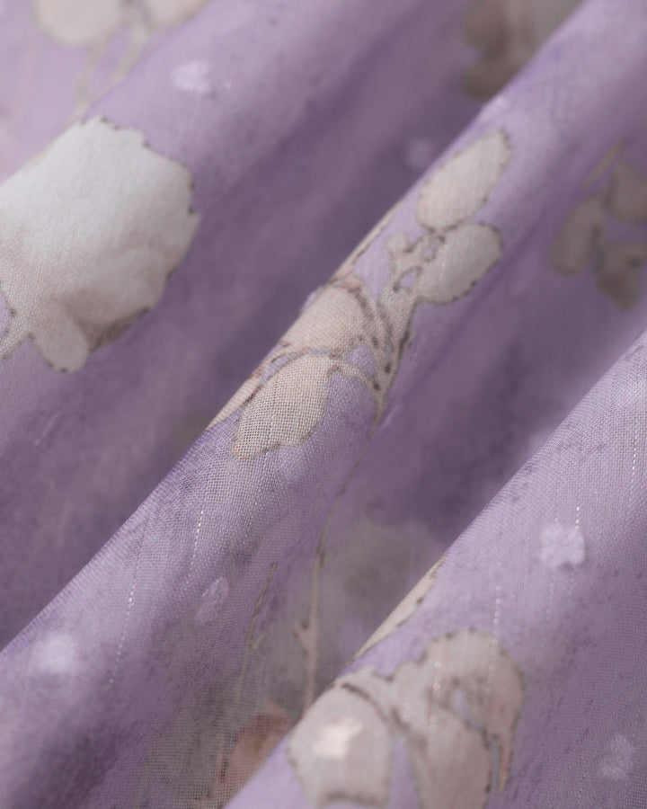 Morgan and Brooke | Floral Slip Maxi Dress for Women in Purple with Ruffle Detail