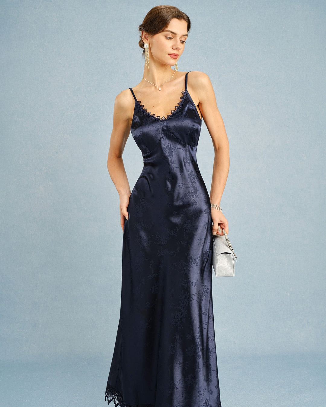 Morgan and Brooke | Navy Lace Maxi Dress