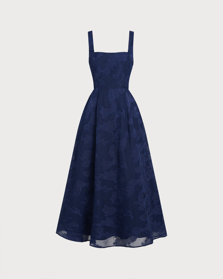 Morgan and Brooke | Navy Jacquard Maxi Dress