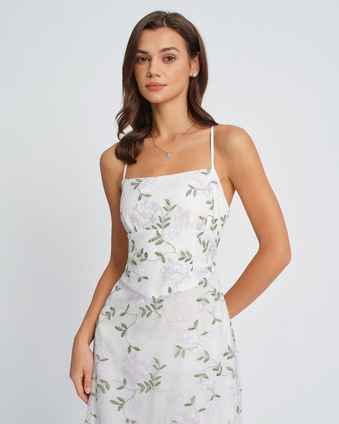 Morgan and Brooke | Floral Slip Maxi Dress in White