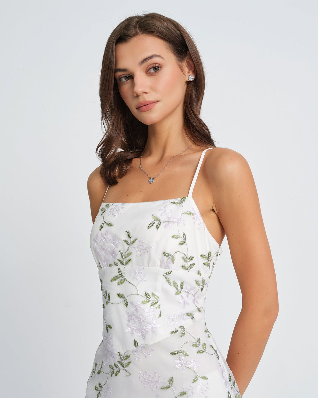 Morgan and Brooke | Floral Slip Maxi Dress in White