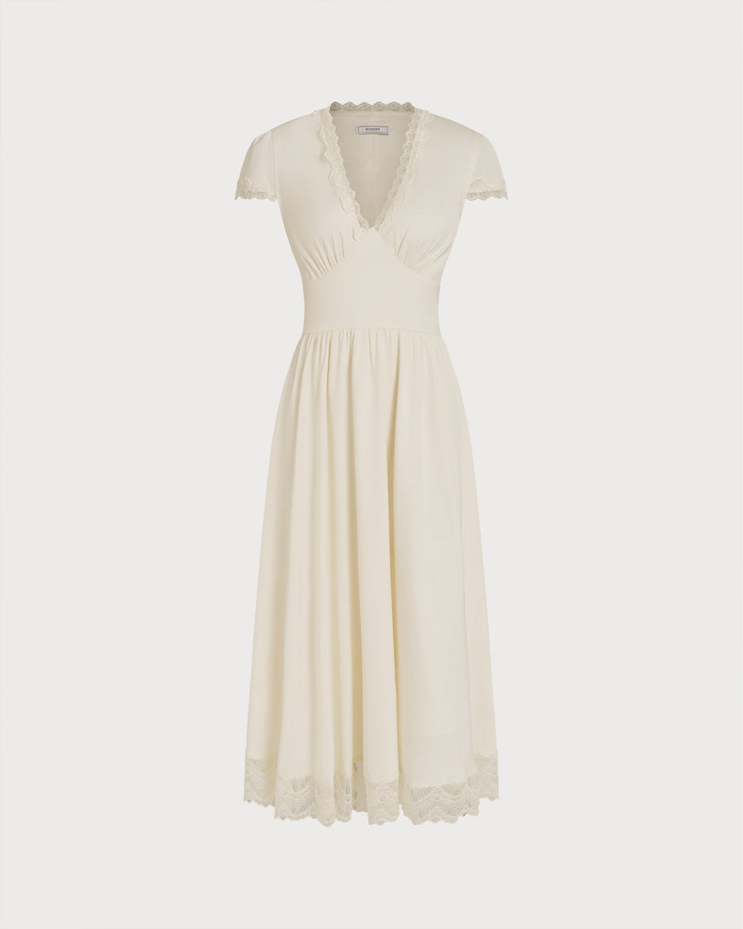Morgan and Brooke | Lace Maxi Dress for Women in Apricot