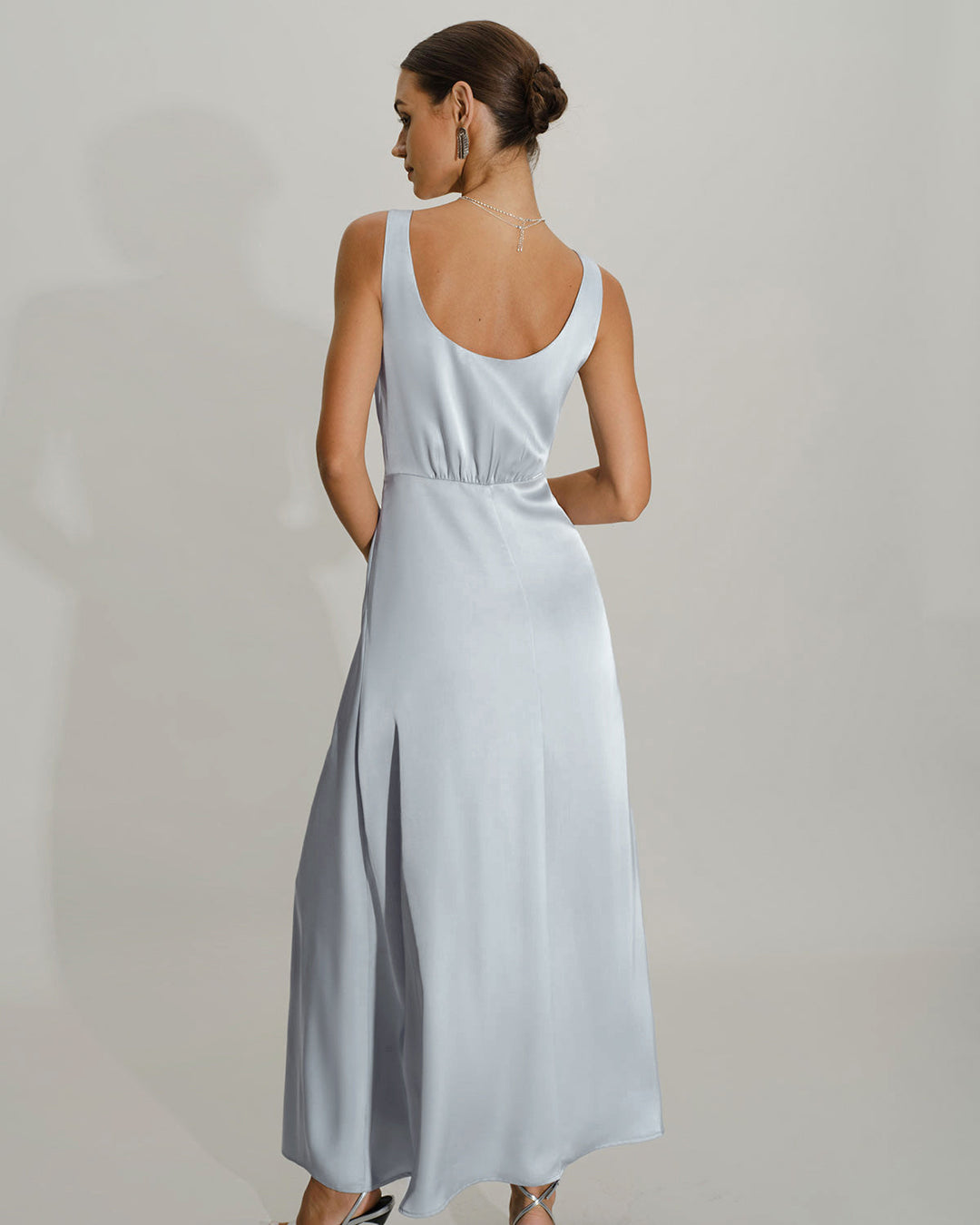 Morgan and Brooke | Grey A-Line Maxi Dress