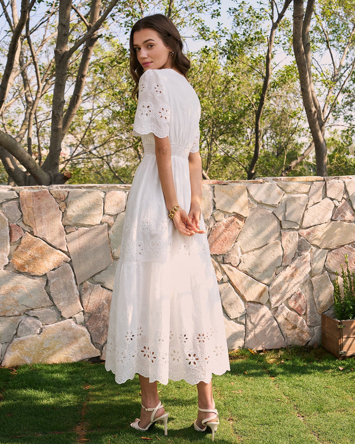 Morgan and Brooke | Floral Maxi Dress for Women in White