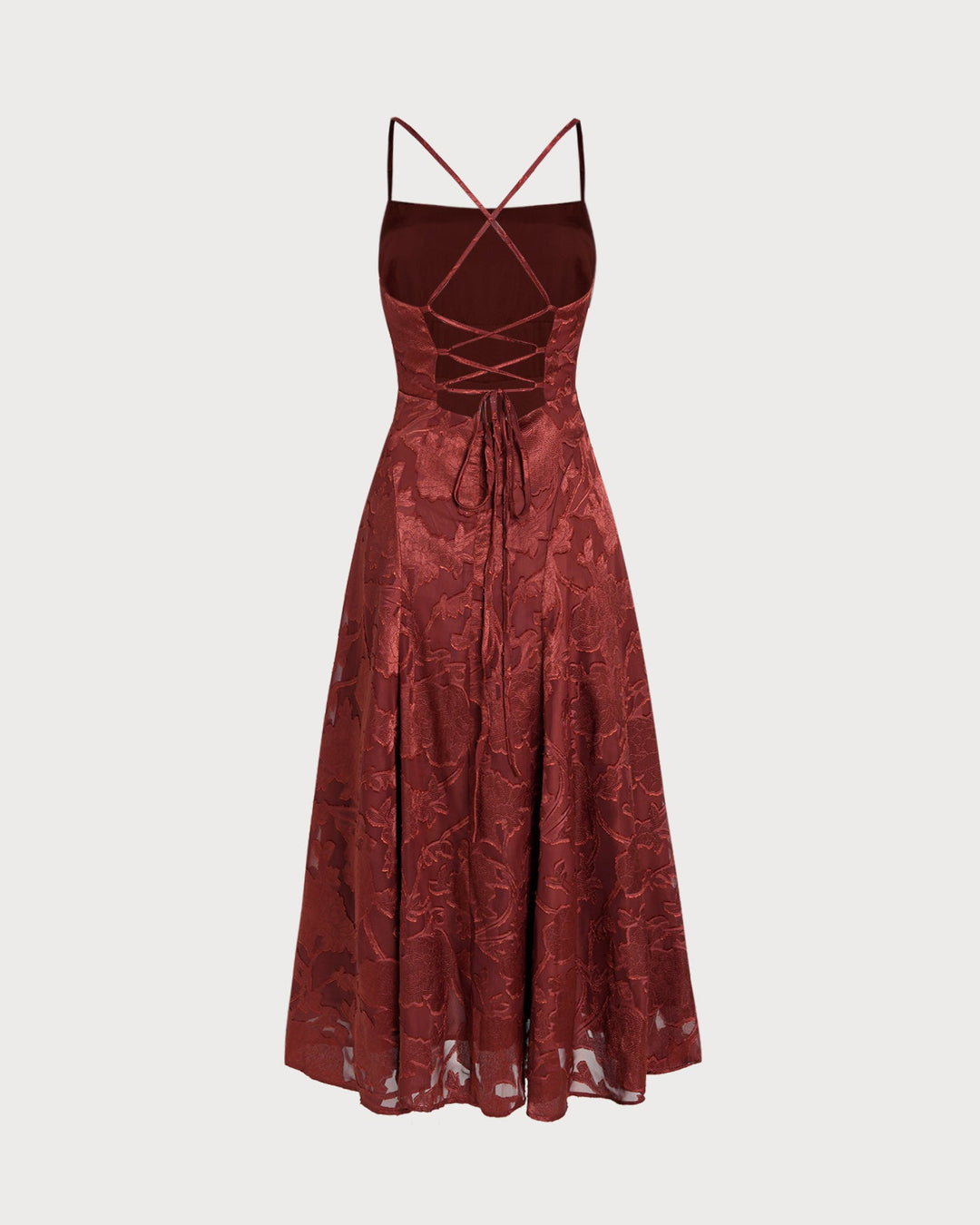 Morgan and Brooke | Brick Red Floral Maxi Dress