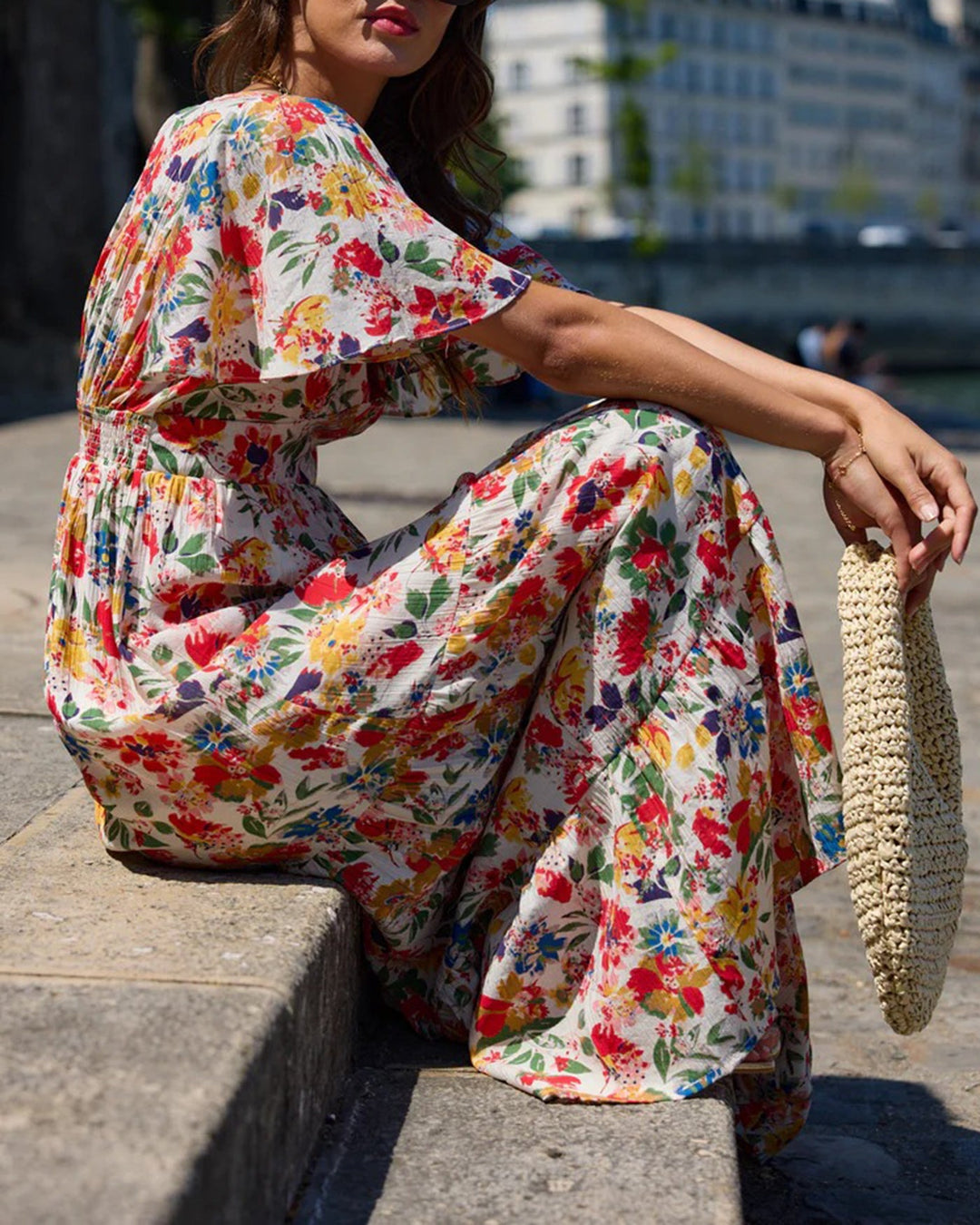 Morgan and Brooke | Floral V Neck Maxi Dress