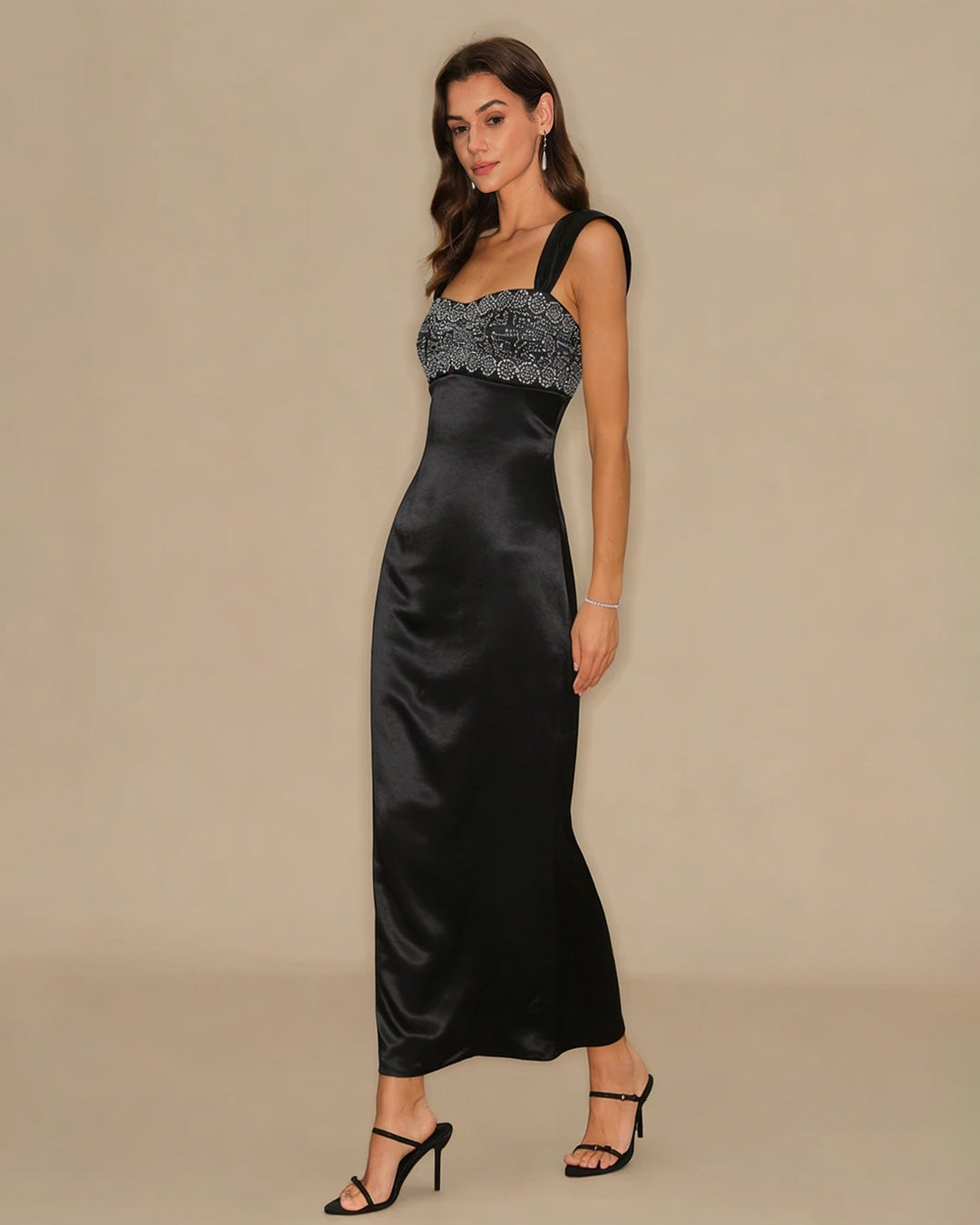 Morgan and Brooke | A-Line Slip Maxi Dress, Black