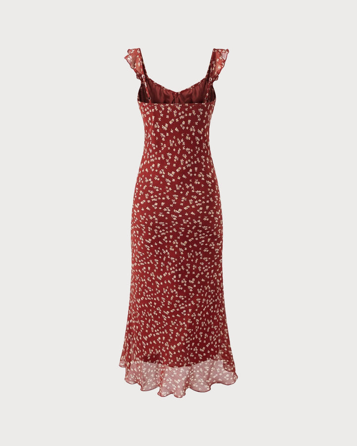 Morgan and Brooke | Floral Slip Maxi Dress, Women's, Red, Fit and Flare
