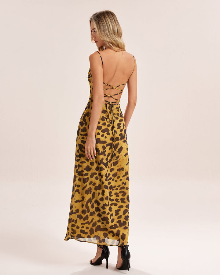 Morgan and Brooke | Yellow Cross Slip Maxi Dress