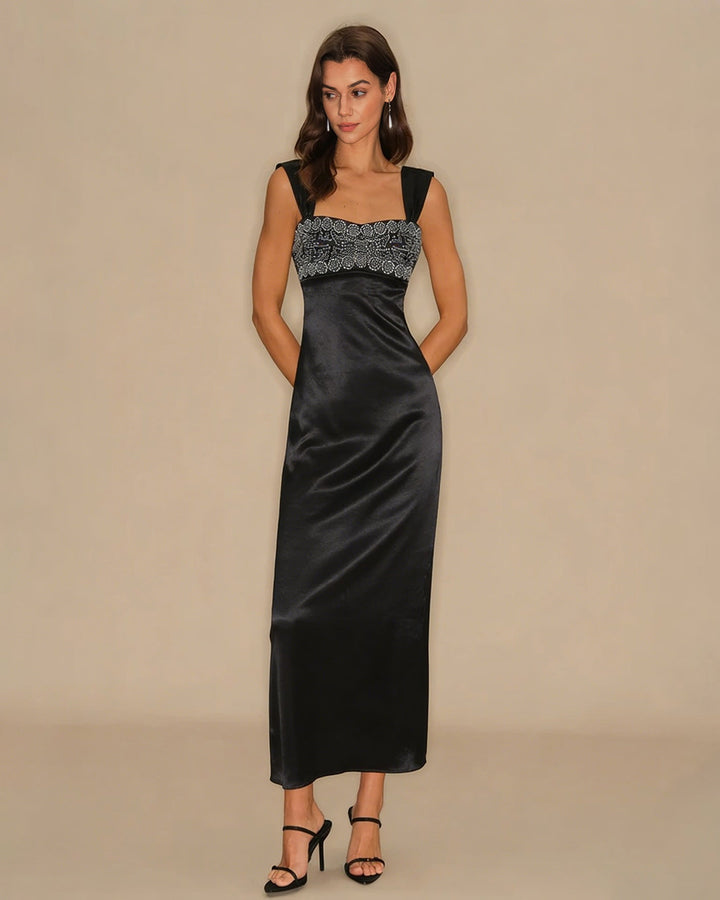 Morgan and Brooke | A-Line Slip Maxi Dress, Black