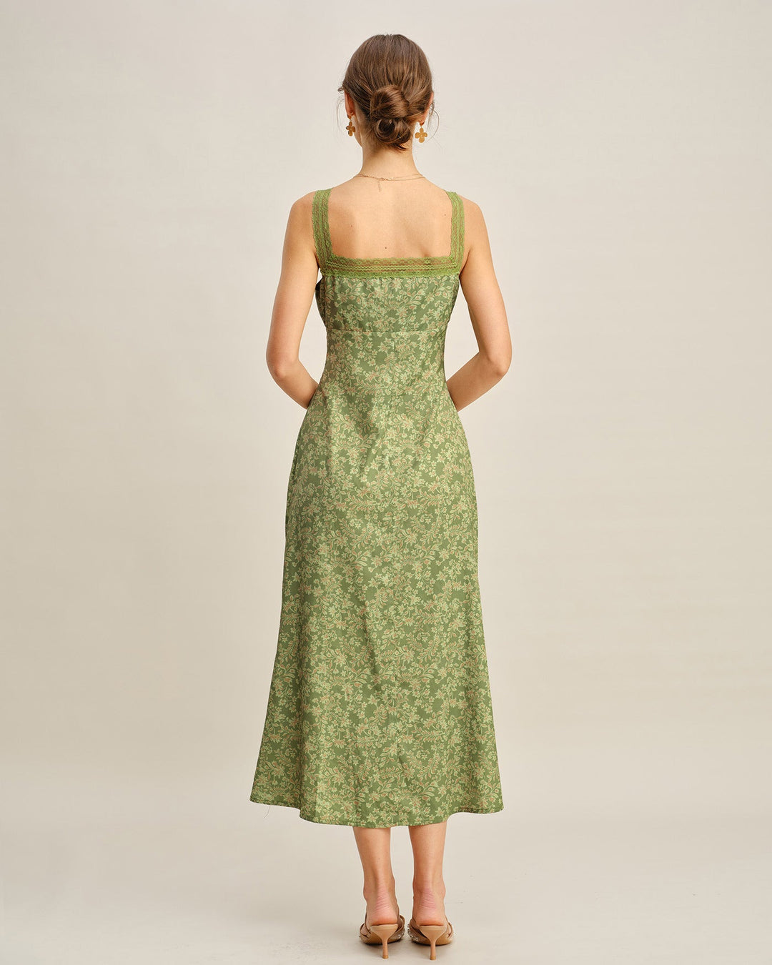 Morgan and Brooke | Floral Lace Maxi Dress in Green