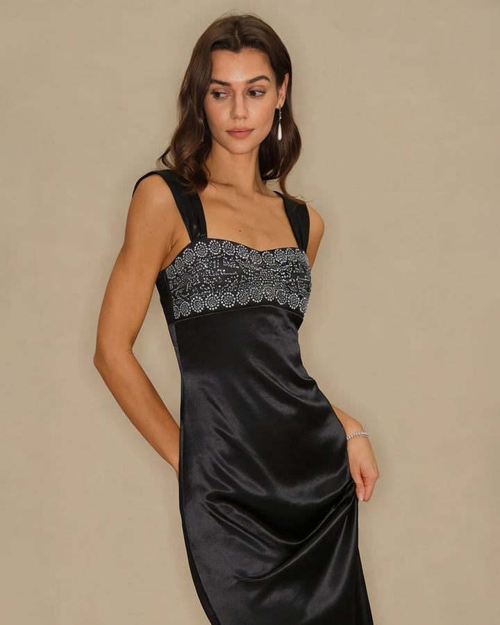 Morgan and Brooke | A-Line Slip Maxi Dress, Black