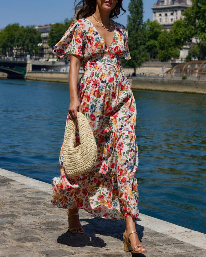 Morgan and Brooke | Floral V Neck Maxi Dress