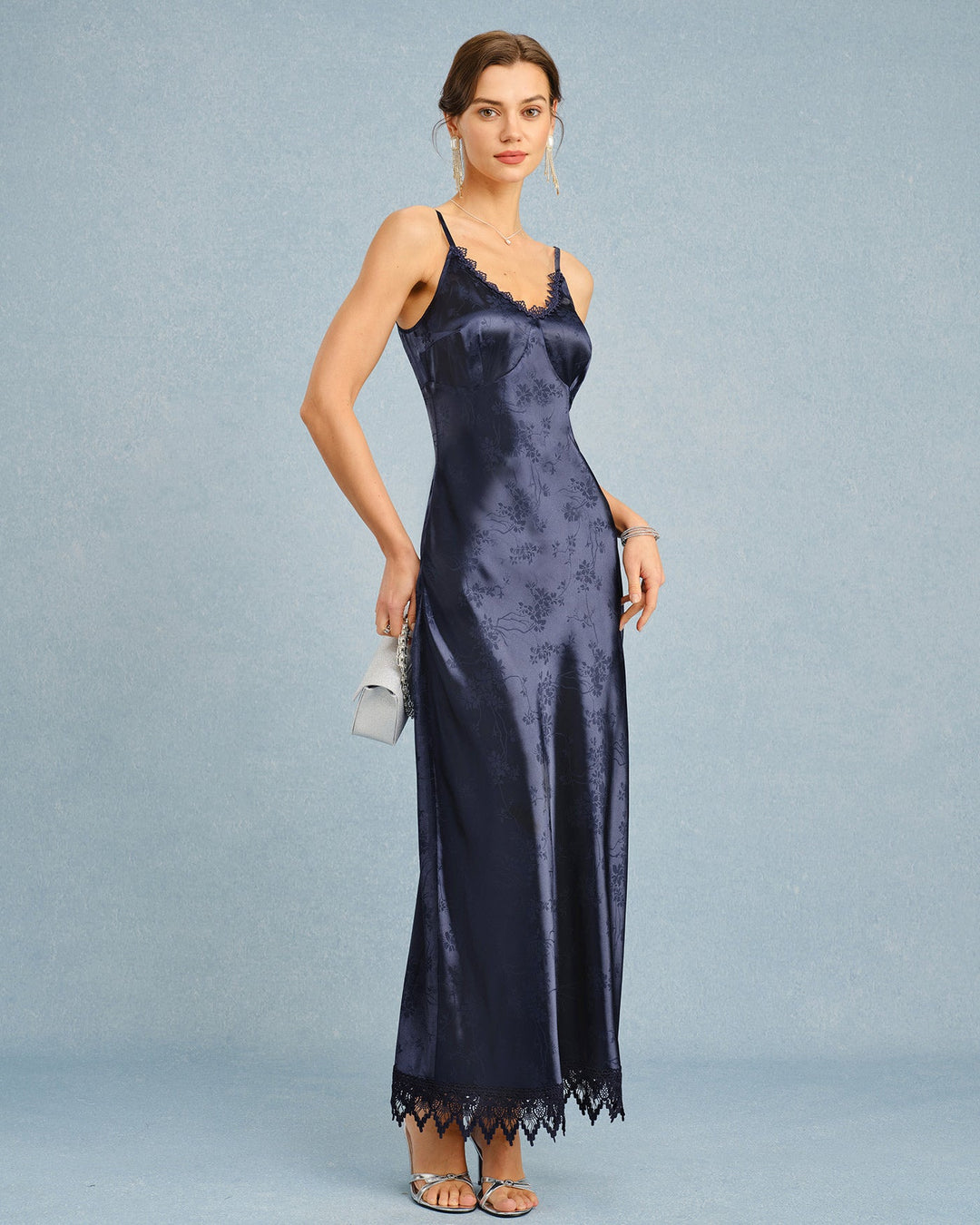 Morgan and Brooke | Navy Lace Maxi Dress