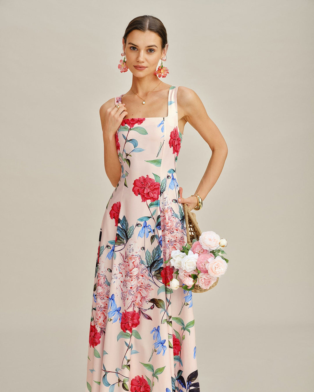Morgan and Brooke | Floral A-Line Maxi Dress for Women