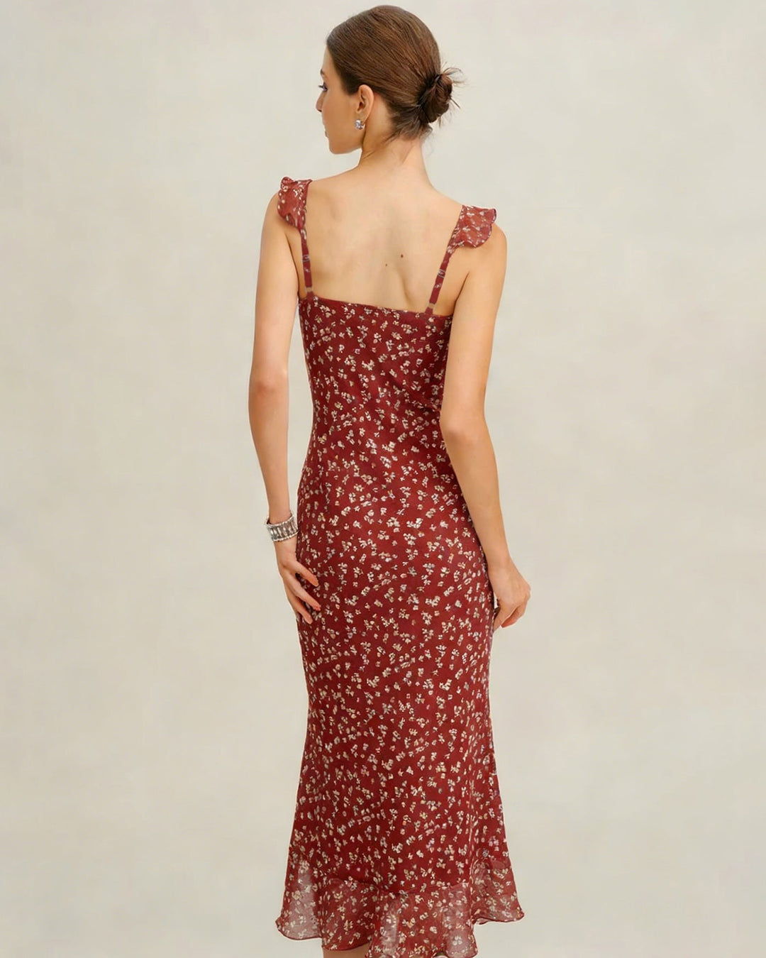 Morgan and Brooke | Floral Slip Maxi Dress, Women's, Red, Fit and Flare