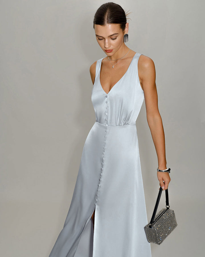 Morgan and Brooke | Grey A-Line Maxi Dress
