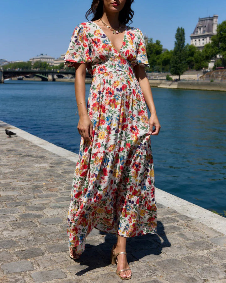 Morgan and Brooke | Floral V Neck Maxi Dress