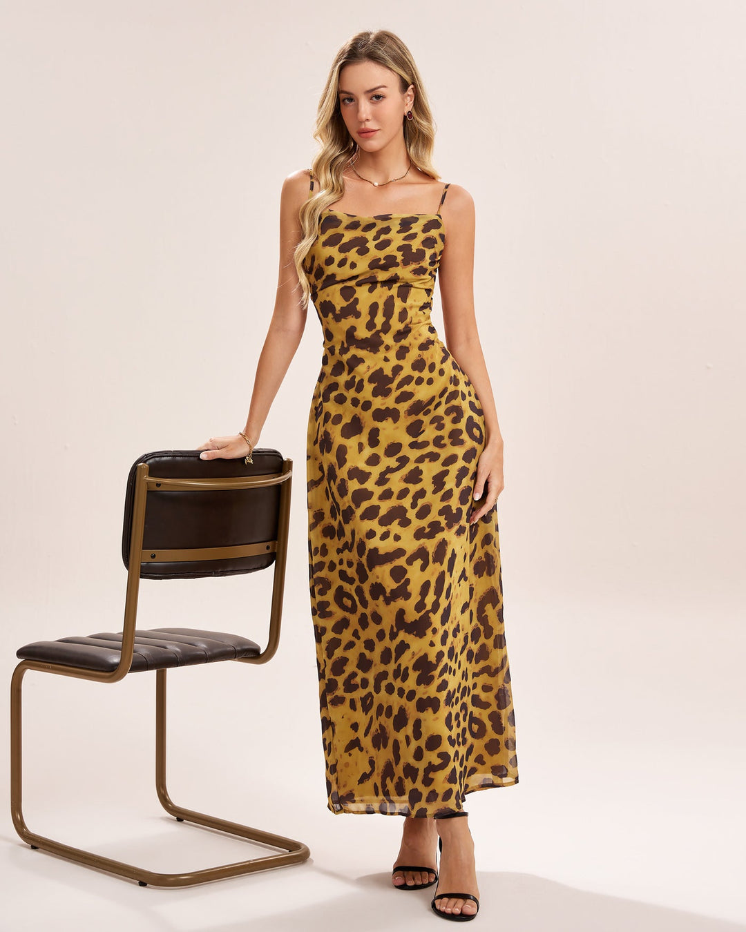 Morgan and Brooke | Yellow Cross Slip Maxi Dress