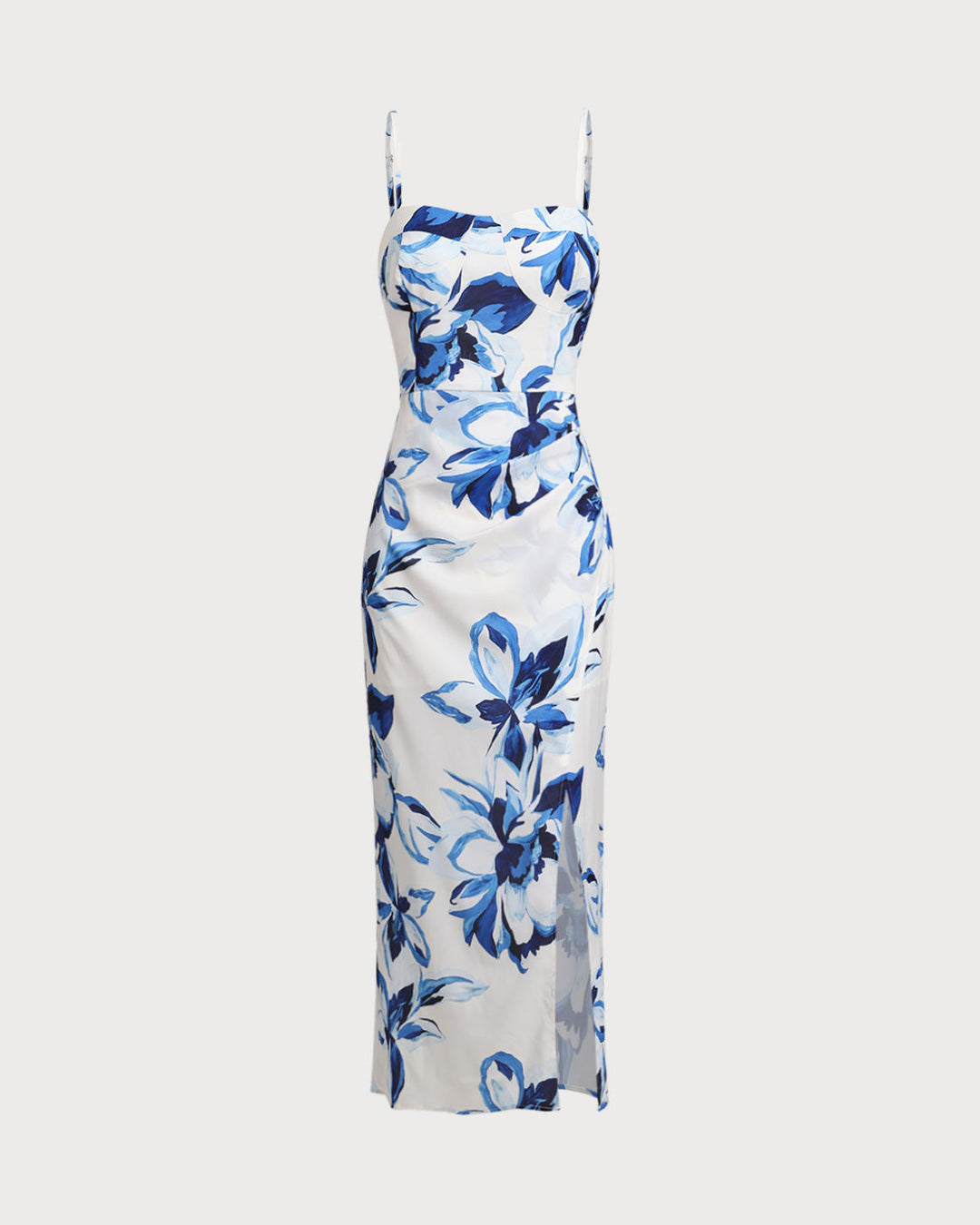 Morgan and Brooke | Floral Bohemian Maxi Dress for Women in Blue