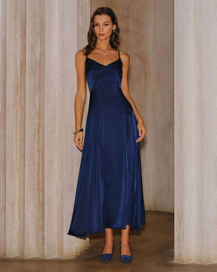 Morgan and Brooke | A-Line Slip Maxi Dress, Navy
