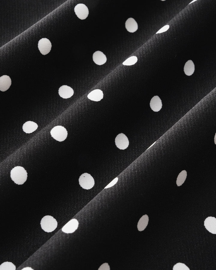 Morgan and Brooke | Black Polka Dot Cowl Neck Maxi Dress