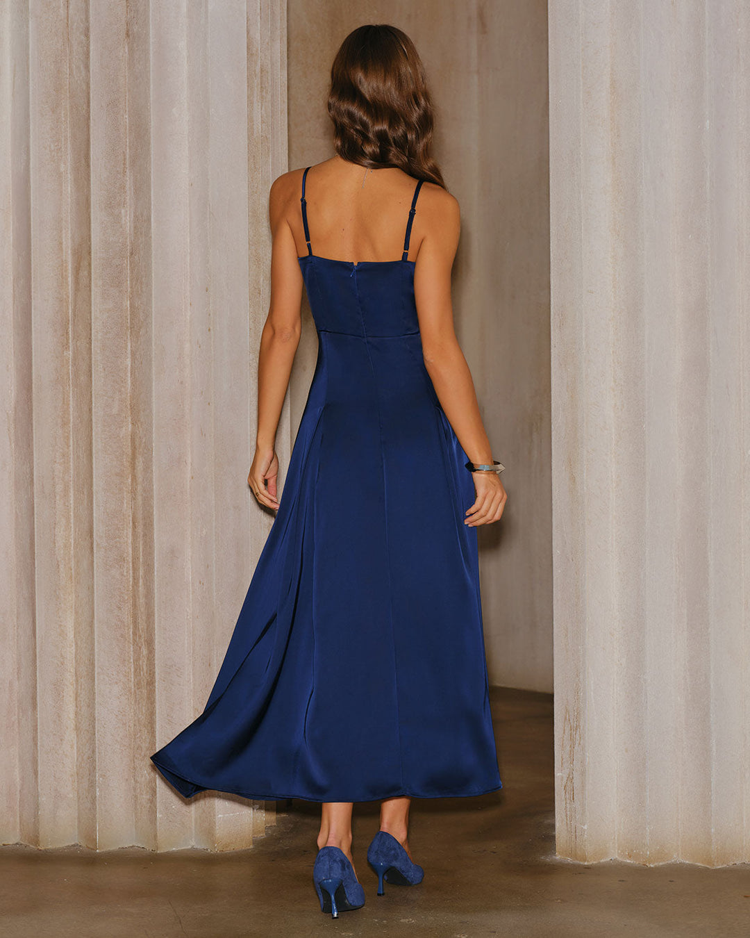 Morgan and Brooke | A-Line Slip Maxi Dress, Navy