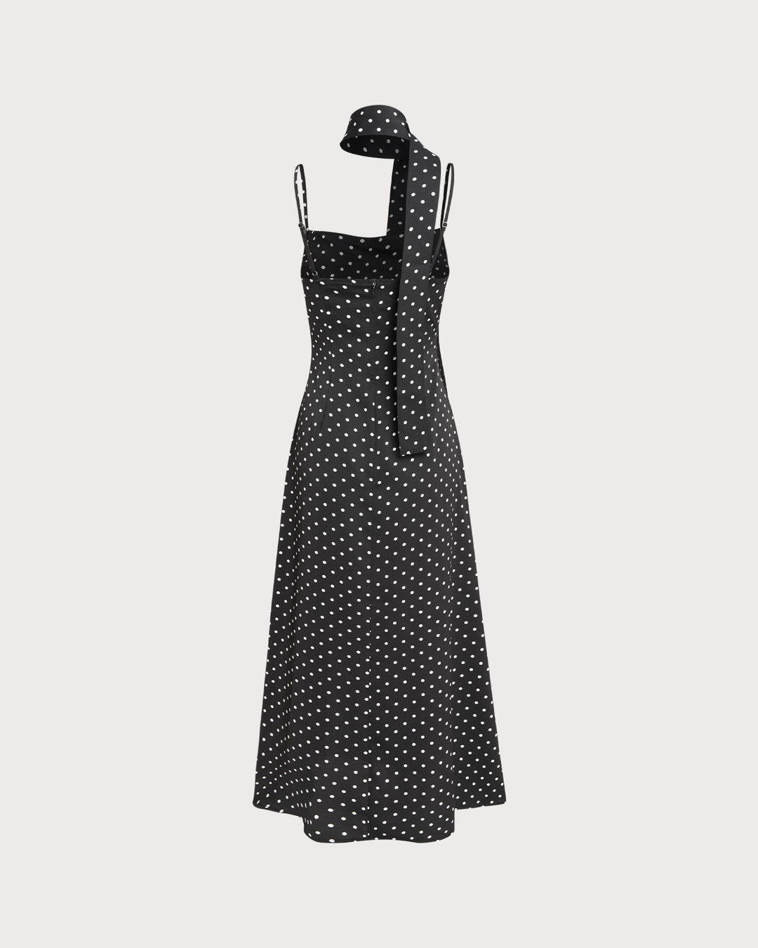 Morgan and Brooke | Black Polka Dot Cowl Neck Maxi Dress