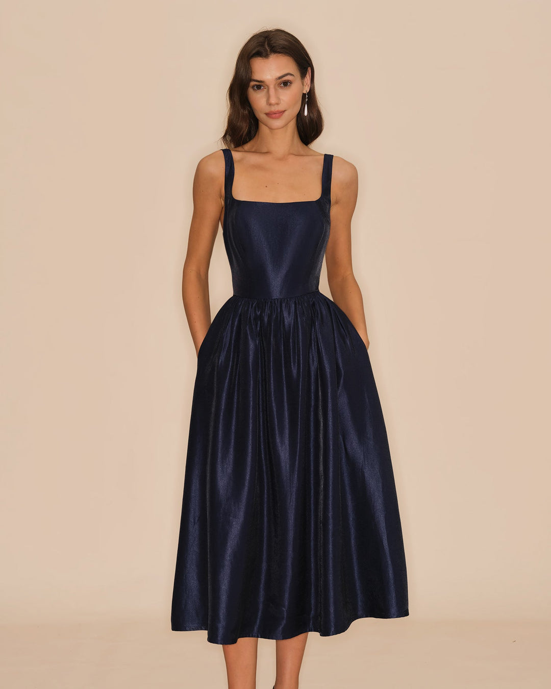 Morgan and Brooke | A-Line Midi Dress for Women in Blue