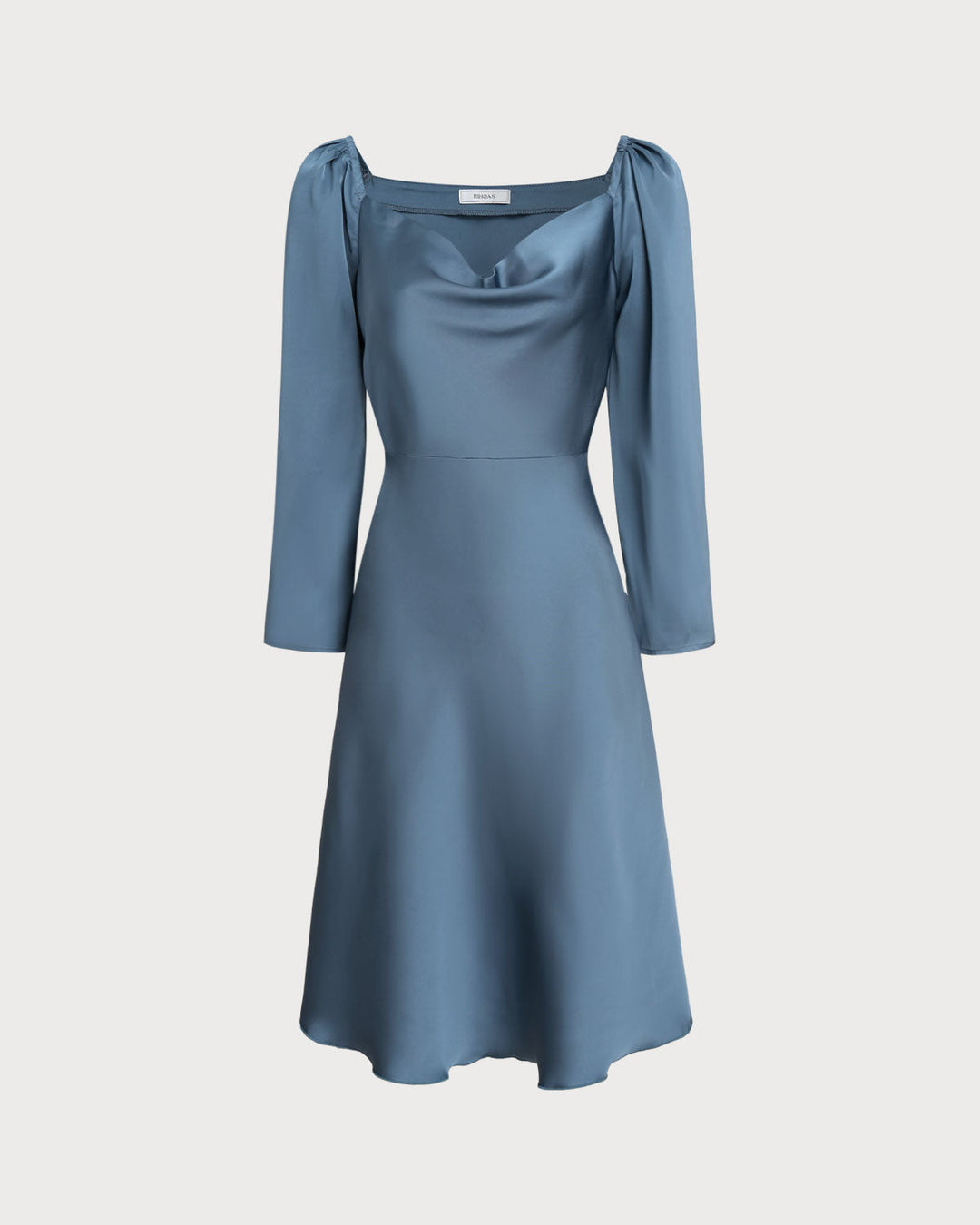 Morgan and Brooke | Cowl Neck A-Line Midi Dress for Women in Blue