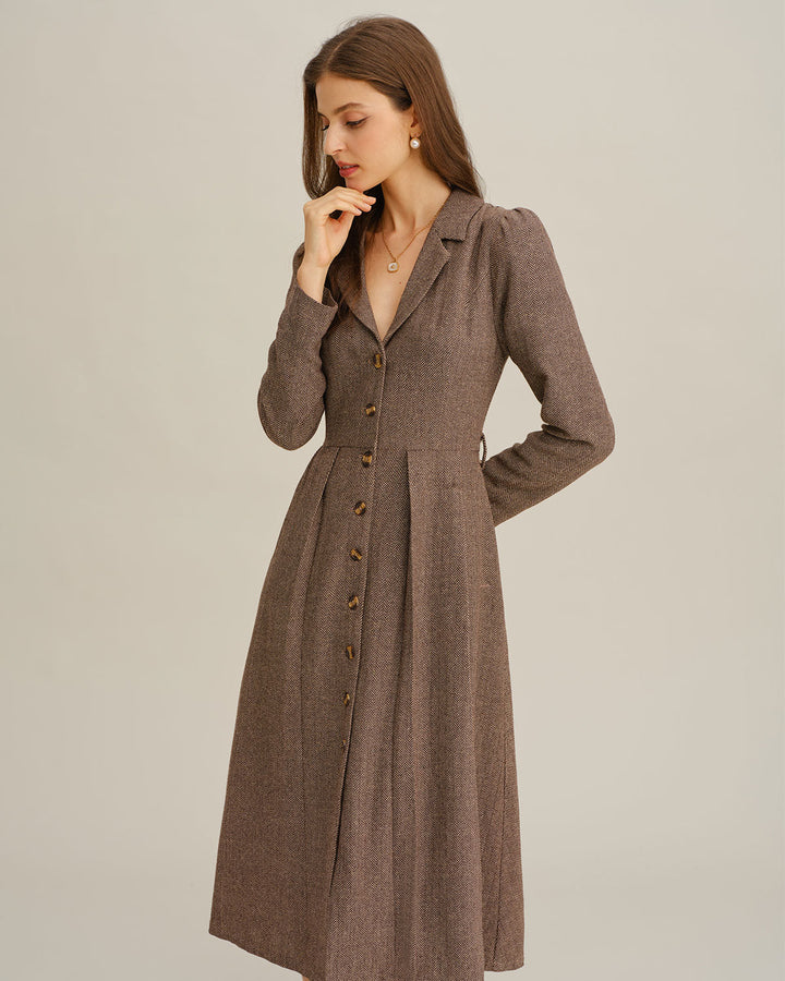 Morgan and Brooke | Brown A-Line Midi Dress