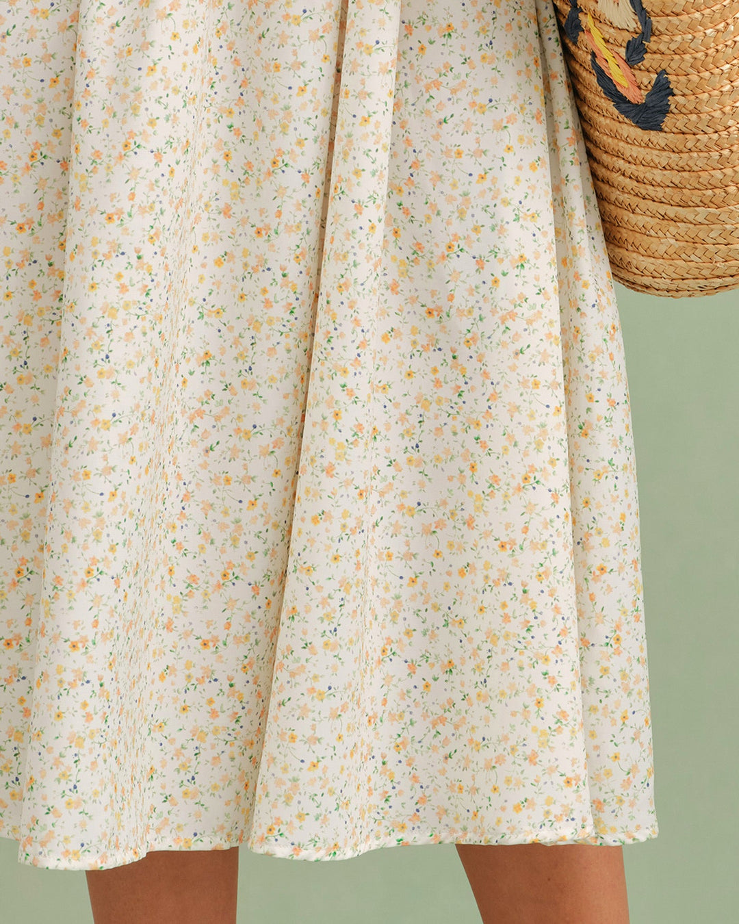 Morgan and Brooke | Floral Slip Midi Dress for Women in Yellow