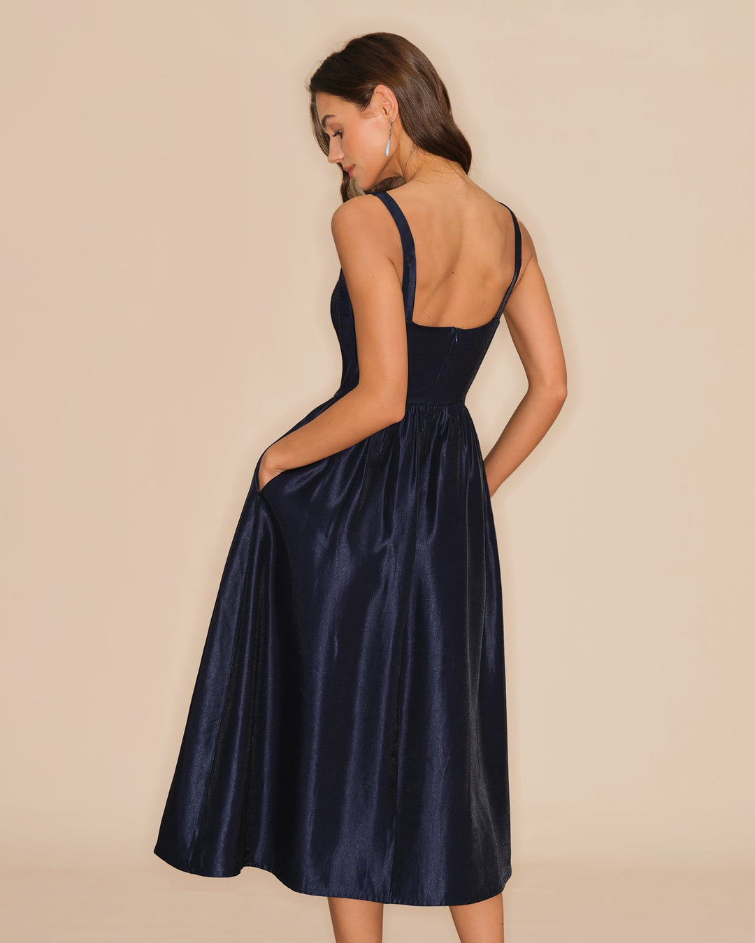 Morgan and Brooke | A-Line Midi Dress for Women in Blue