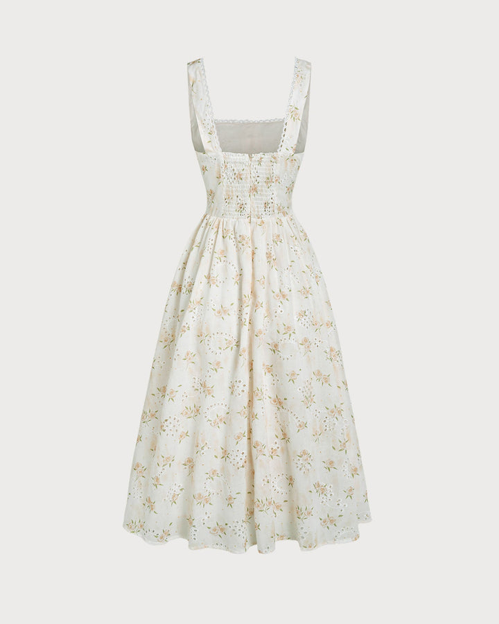 Morgan and Brooke | Floral Ruched Midi Dress for Women in Yellow